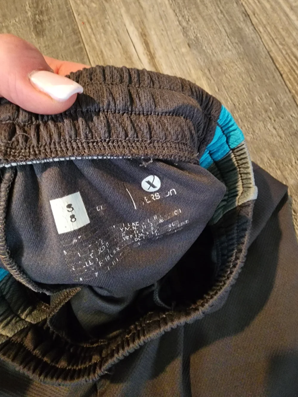 lululemon athletica Men's Gray Athletic Shorts with Teal Panels